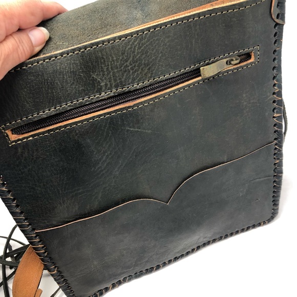 Boho Leather Fringed Crossbody Bag - Picture 6 of 16